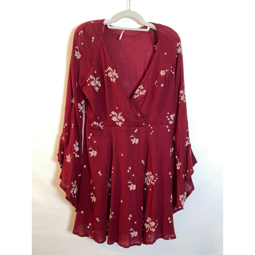 Floral Red Wrap Dress